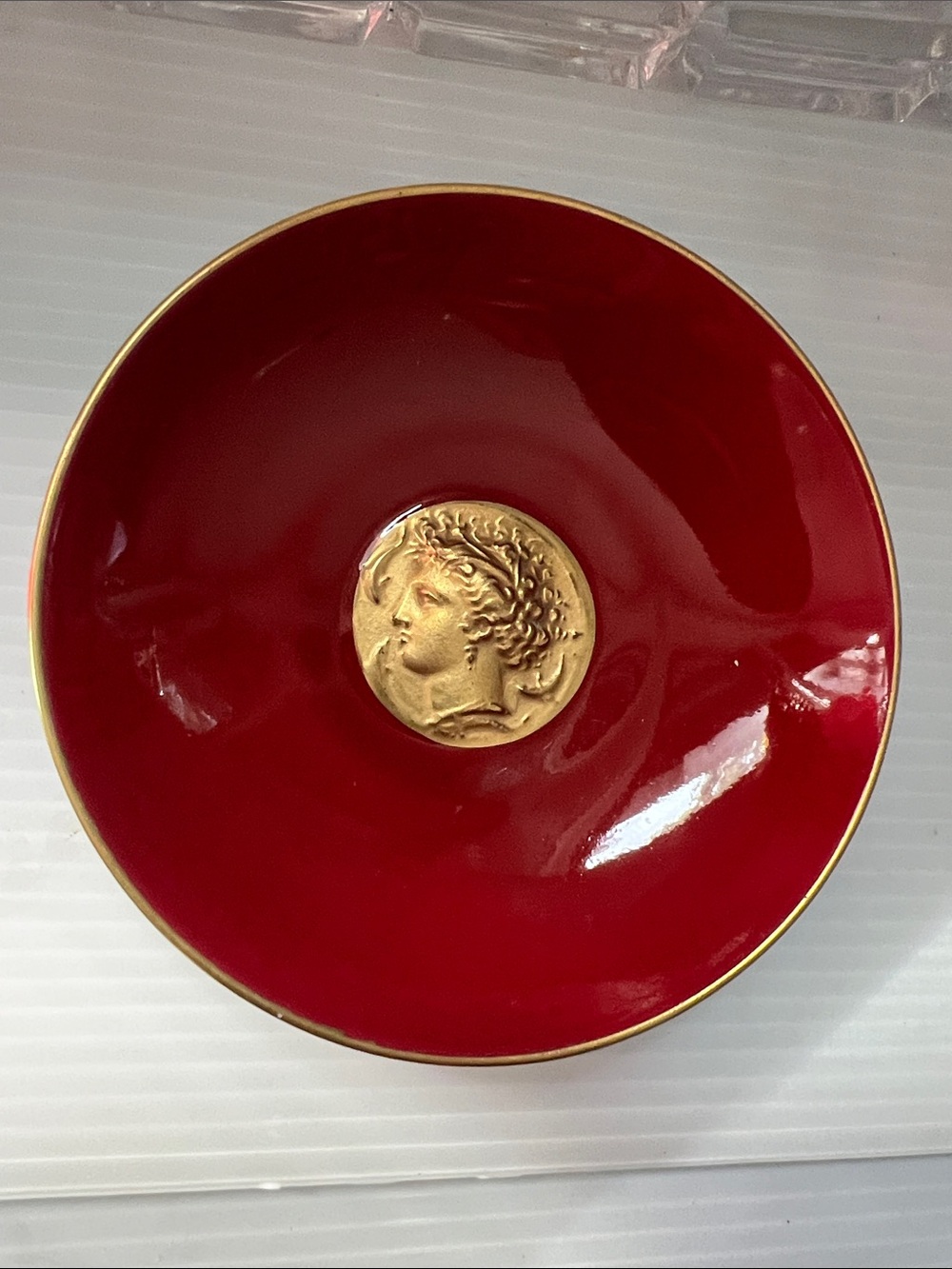 Crown Coin Staffordshire Queensberry Bone China Trinket Dish Excellent Condition